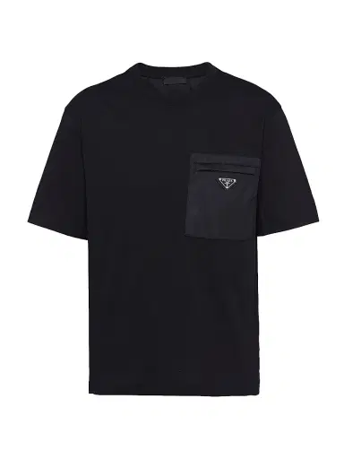 Prada Men's Re-Nylon and Jersey T-Shirt | Thumbnail 1 Prada Men's Re-Nylon and Jersey T-Shirt | Thumbnail 1