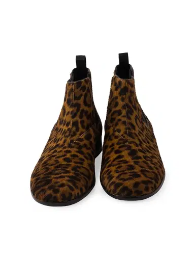 Prada Women's Printed Leather Booties - Beige Black | Thumbnail 2 Prada Women's Printed Leather Booties - Beige Black | Thumbnail 2