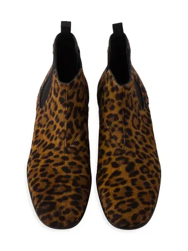 Prada Women's Printed Leather Booties - Beige Black | Thumbnail 4 Prada Women's Printed Leather Booties - Beige Black | Thumbnail 4