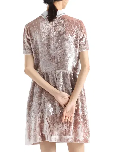 Prada Women's Sequined Velvet Mini-dress - Pink | Thumbnail 3 Prada Women's Sequined Velvet Mini-dress - Pink | Thumbnail 3