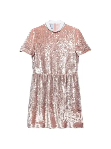 Prada Women's Sequined Velvet Mini-dress - Pink | Thumbnail 1 Prada Women's Sequined Velvet Mini-dress - Pink | Thumbnail 1