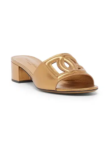 Dolce & Gabbana Women's 40MM Logo Cut-Out Leather Sandals | Thumbnail 2 Dolce & Gabbana Women's 40MM Logo Cut-Out Leather Sandals | Thumbnail 2