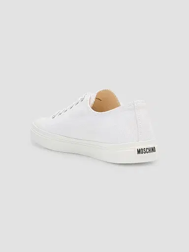 MOSCHINO Men's Canvas Low-Top Sneakers - White - Size 13 | Thumbnail 4 MOSCHINO Men's Canvas Low-Top Sneakers - White - Size 13 | Thumbnail 4