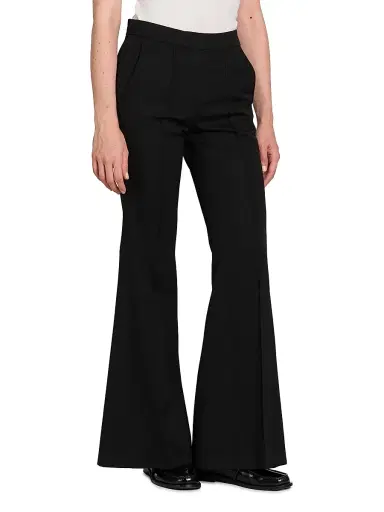 Jil Sander Women's Wool Tailored-Fit Flared Trousers - Black - Size 10 | Thumbnail 4 Jil Sander Women's Wool Tailored-Fit Flared Trousers - Black - Size 10 | Thumbnail 4