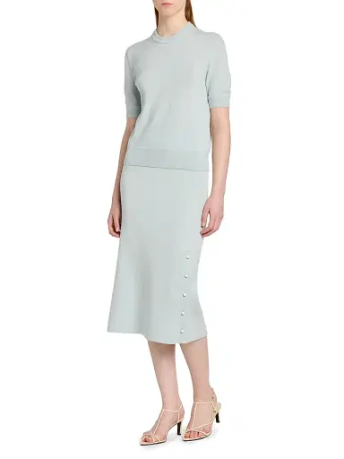 Jil Sander Women's Merino Wool Short-Sleeve Sweater | Thumbnail 2 Jil Sander Women's Merino Wool Short-Sleeve Sweater | Thumbnail 2