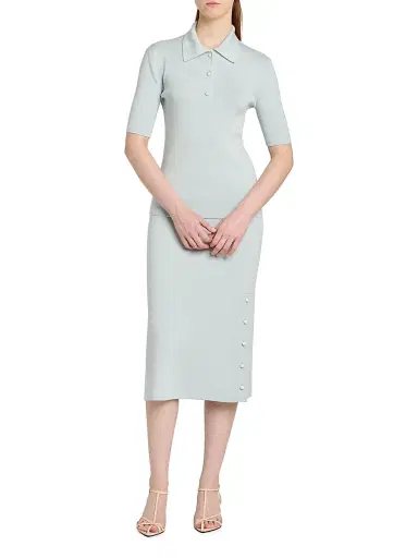 Jil Sander Women's Rib-Knit Merino Wool Pencil Skirt - Sky | Thumbnail 2 Jil Sander Women's Rib-Knit Merino Wool Pencil Skirt - Sky | Thumbnail 2