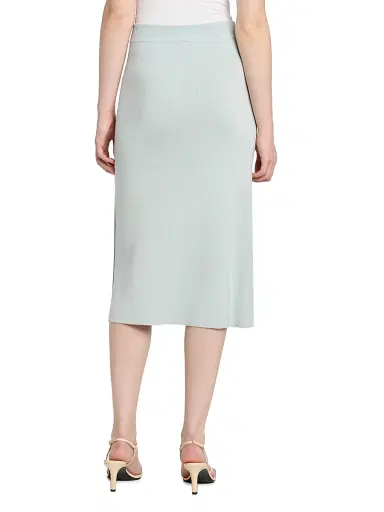 Jil Sander Women's Rib-Knit Merino Wool Pencil Skirt - Sky | Thumbnail 5 Jil Sander Women's Rib-Knit Merino Wool Pencil Skirt - Sky | Thumbnail 5