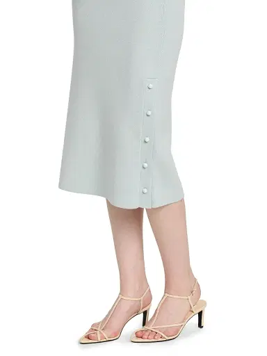 Jil Sander Women's Rib-Knit Merino Wool Pencil Skirt - Sky | Thumbnail 6 Jil Sander Women's Rib-Knit Merino Wool Pencil Skirt - Sky | Thumbnail 6