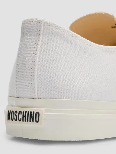 MOSCHINO Men's Edge Canvas Cap Toe Low-Top Sneakers - White | Thumbnail 5 MOSCHINO Men's Edge Canvas Cap Toe Low-Top Sneakers - White | Thumbnail 5
