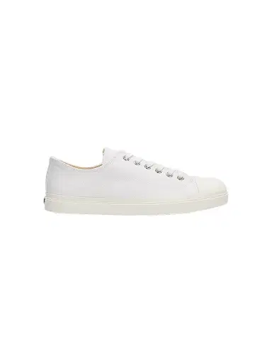 MOSCHINO Men's Edge Canvas Cap Toe Low-Top Sneakers - White | Thumbnail 1 MOSCHINO Men's Edge Canvas Cap Toe Low-Top Sneakers - White | Thumbnail 1