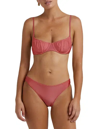 Peony Women's Tapestry Everlasting Ruched Balconette Bikini Top - Rose | Thumbnail 3 Peony Women's Tapestry Everlasting Ruched Balconette Bikini Top - Rose | Thumbnail 3