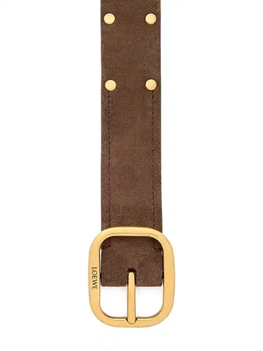 LOEWE Women's Studded Leather Belt - Wood Vintage Gold | Thumbnail 2 LOEWE Women's Studded Leather Belt - Wood Vintage Gold | Thumbnail 2