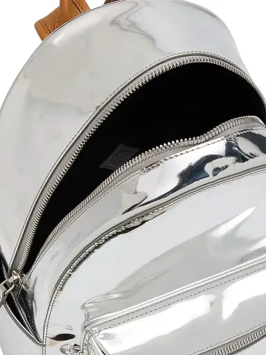 MCM Men's Small Stark Leather Backpack - Silver | Thumbnail 4 MCM Men's Small Stark Leather Backpack - Silver | Thumbnail 4