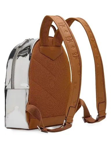 MCM Men's Small Stark Leather Backpack - Silver | Thumbnail 5 MCM Men's Small Stark Leather Backpack - Silver | Thumbnail 5