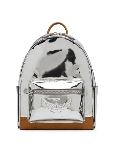 MCM Men's Small Stark Leather Backpack - Silver | Thumbnail 1 MCM Men's Small Stark Leather Backpack - Silver | Thumbnail 1