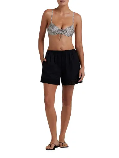 Peony Women's Tapestry Summer Cotton Shorts - Noir - Size Large | Thumbnail 2 Peony Women's Tapestry Summer Cotton Shorts - Noir - Size Large | Thumbnail 2