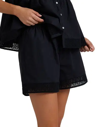 Peony Women's Tapestry Summer Cotton Shorts - Noir - Size Large | Thumbnail 4 Peony Women's Tapestry Summer Cotton Shorts - Noir - Size Large | Thumbnail 4