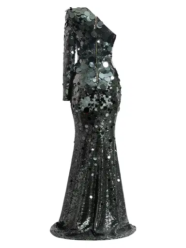 Zhivago Women's The Shimmer Is A Prism Sequined One-Shoulder Gown - Graphite | Thumbnail 2 Zhivago Women's The Shimmer Is A Prism Sequined One-Shoulder Gown - Graphite | Thumbnail 2