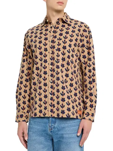 Scotch & Soda Men's Structured Print Button-Front Shirt | Thumbnail 3 Scotch & Soda Men's Structured Print Button-Front Shirt | Thumbnail 3