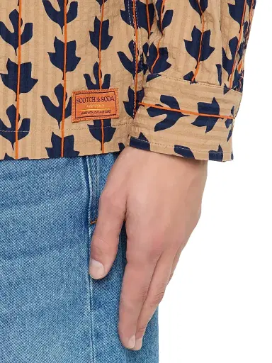Scotch & Soda Men's Structured Print Button-Front Shirt | Thumbnail 5 Scotch & Soda Men's Structured Print Button-Front Shirt | Thumbnail 5
