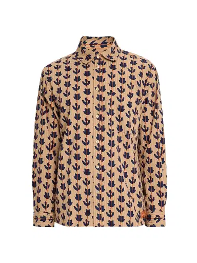 Scotch & Soda Men's Structured Print Button-Front Shirt | Thumbnail 1 Scotch & Soda Men's Structured Print Button-Front Shirt | Thumbnail 1