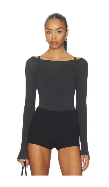 Skims Sheer Modal Long Sleeve Boat Neck T-shirt | Thumbnail 1 Skims Sheer Modal Long Sleeve Boat Neck T-shirt | Thumbnail 1