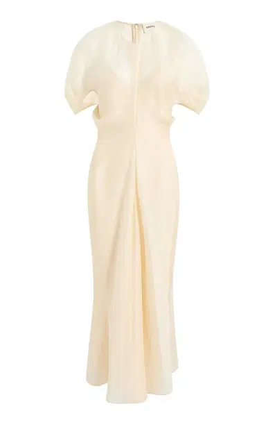 Khaite Ria Ruffled Midi Dress | Thumbnail 1 Khaite Ria Ruffled Midi Dress | Thumbnail 1