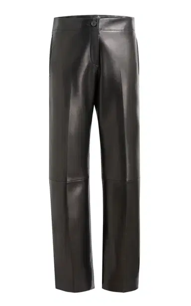Khaite Mita Plonge Leather Straight-Leg Pants | Thumbnail 1 Khaite Mita Plonge Leather Straight-Leg Pants | Thumbnail 1