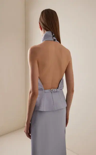 Khaite Rone Plonge Leather Top | Thumbnail 6 Khaite Rone Plonge Leather Top | Thumbnail 6