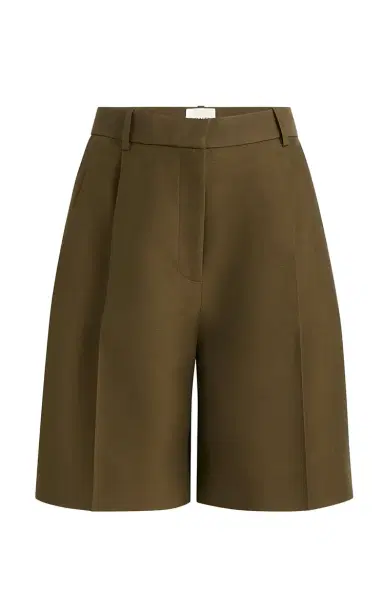 Khaite Auggie Wool-Silk Knee-Length Shorts | Thumbnail 1 Khaite Auggie Wool-Silk Knee-Length Shorts | Thumbnail 1
