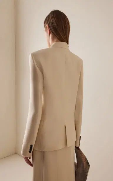 Khaite Rolo Draped Wool-Silk Cady Jacket | Thumbnail 4 Khaite Rolo Draped Wool-Silk Cady Jacket | Thumbnail 4
