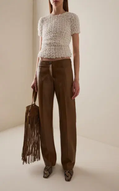 Khaite Mita Plonge Leather Straight-Leg Pants | Thumbnail 2 Khaite Mita Plonge Leather Straight-Leg Pants | Thumbnail 2