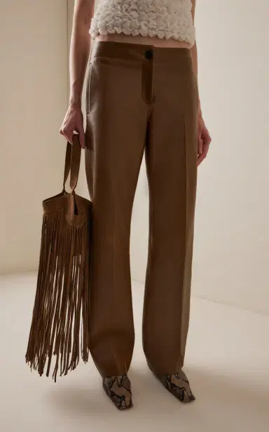 Khaite Mita Plonge Leather Straight-Leg Pants | Thumbnail 3 Khaite Mita Plonge Leather Straight-Leg Pants | Thumbnail 3