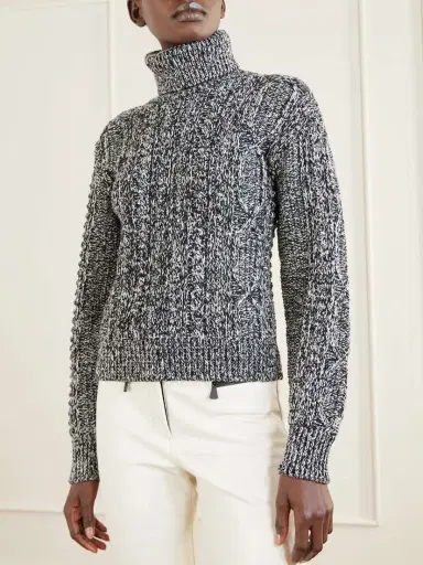 Moncler Grenoble Cable-knit Wool-blend Turtleneck Sweater | Thumbnail 3 Moncler Grenoble Cable-knit Wool-blend Turtleneck Sweater | Thumbnail 3
