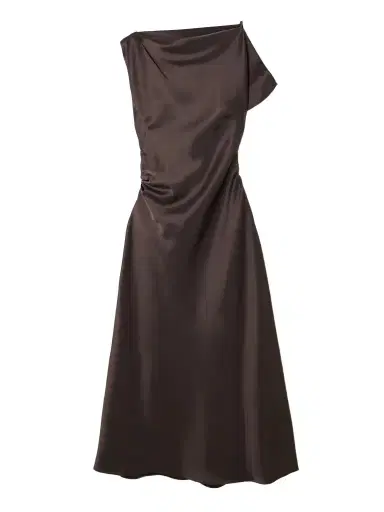 La Ligne Asymmetric Draped Satin Maxi Dress | Thumbnail 1 La Ligne Asymmetric Draped Satin Maxi Dress | Thumbnail 1
