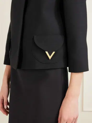Valentino Garavani Button-detailed Embellished Wool And Silk-blend Crepe Jacket | Thumbnail 5 Valentino Garavani Button-detailed Embellished Wool And Silk-blend Crepe Jacket | Thumbnail 5