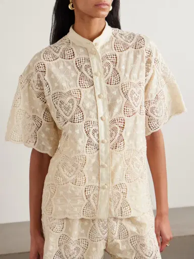 Zimmermann Wanderlust Crocheted And Embroidered Cotton-blend Voile Shirt | Thumbnail 3 Zimmermann Wanderlust Crocheted And Embroidered Cotton-blend Voile Shirt | Thumbnail 3