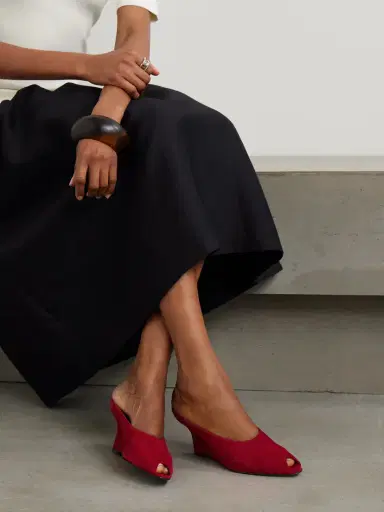 TOTEME Velvet Wedge Mules | Thumbnail 2 TOTEME Velvet Wedge Mules | Thumbnail 2