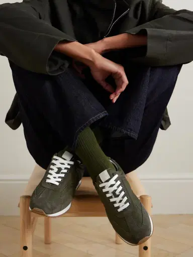 TOTEME The Sport Suede And Twill Sneakers | Thumbnail 2 TOTEME The Sport Suede And Twill Sneakers | Thumbnail 2