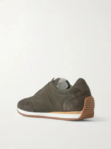 TOTEME The Sport Suede And Twill Sneakers | Thumbnail 3 TOTEME The Sport Suede And Twill Sneakers | Thumbnail 3