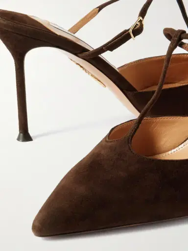 Aquazzura Sorbonne 85 Suede Mules | Thumbnail 4 Aquazzura Sorbonne 85 Suede Mules | Thumbnail 4