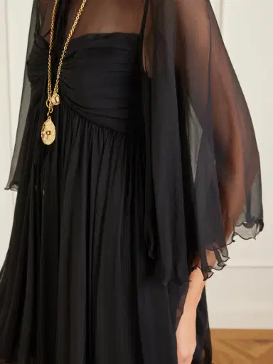 Chloé Tie-detailed Gathered Silk-chiffon Mini Dress | Thumbnail 5 Chloé Tie-detailed Gathered Silk-chiffon Mini Dress | Thumbnail 5