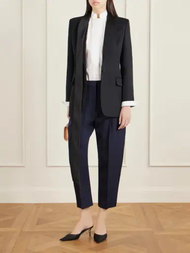 Stella McCartney Pleated Cropped Wool Tapered Pants | Thumbnail 2 Stella McCartney Pleated Cropped Wool Tapered Pants | Thumbnail 2