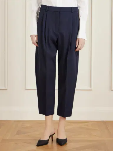 Stella McCartney Pleated Cropped Wool Tapered Pants | Thumbnail 3 Stella McCartney Pleated Cropped Wool Tapered Pants | Thumbnail 3