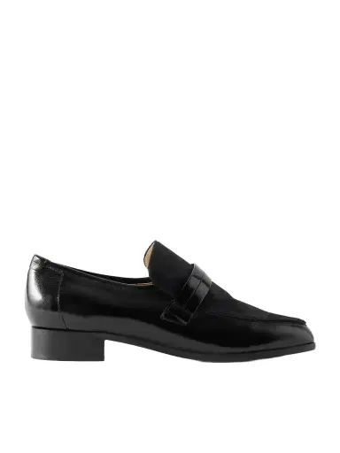 Jamie Haller Mod Calf Hair And Glossed-leather Loafers | Thumbnail 1 Jamie Haller Mod Calf Hair And Glossed-leather Loafers | Thumbnail 1