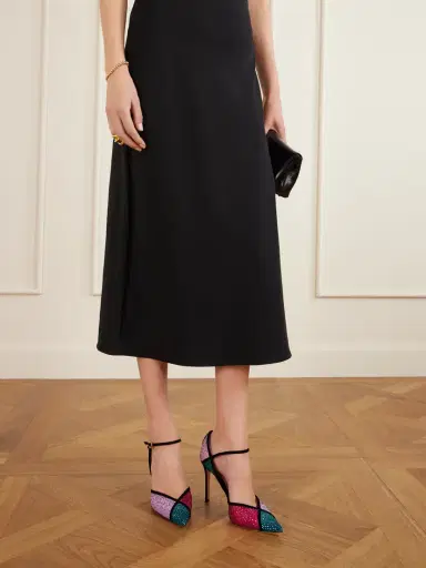 Gianvito Rossi 95 Suede-trimmed Crystal-embellished Mesh Pumps | Thumbnail 2 Gianvito Rossi 95 Suede-trimmed Crystal-embellished Mesh Pumps | Thumbnail 2