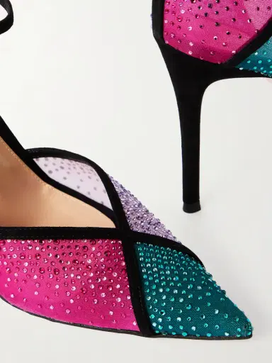 Gianvito Rossi 95 Suede-trimmed Crystal-embellished Mesh Pumps | Thumbnail 5 Gianvito Rossi 95 Suede-trimmed Crystal-embellished Mesh Pumps | Thumbnail 5