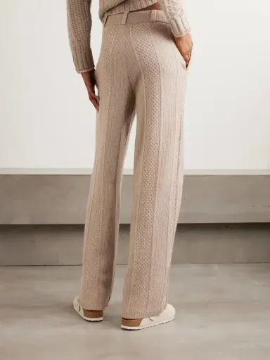 Guest In Residence Cable-knit Wool And Cashmere-blend Wide-leg Pants | Thumbnail 3 Guest In Residence Cable-knit Wool And Cashmere-blend Wide-leg Pants | Thumbnail 3