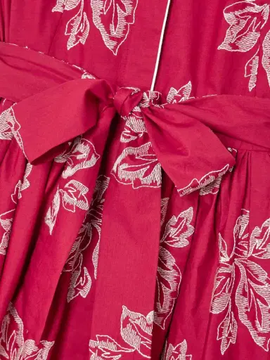 Loretta Caponi Camaiore Belted Embroidered Cotton-poplin Maxi Dress | Thumbnail 4 Loretta Caponi Camaiore Belted Embroidered Cotton-poplin Maxi Dress | Thumbnail 4