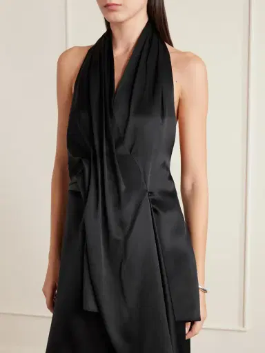 Heirlome Barbara Paneled Halterneck Silk-satin Maxi Dress | Thumbnail 3 Heirlome Barbara Paneled Halterneck Silk-satin Maxi Dress | Thumbnail 3